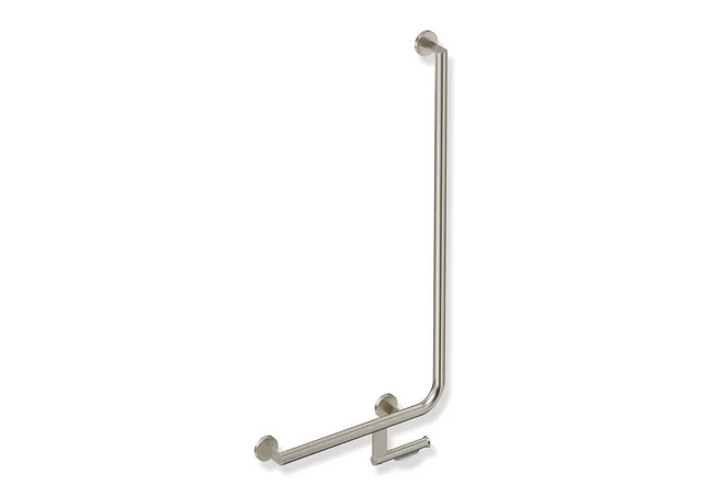 HEWI Winkelgriff mit WC-Papierrollenhalter, System 900, Edelstahl, PVD nickel gebü., links