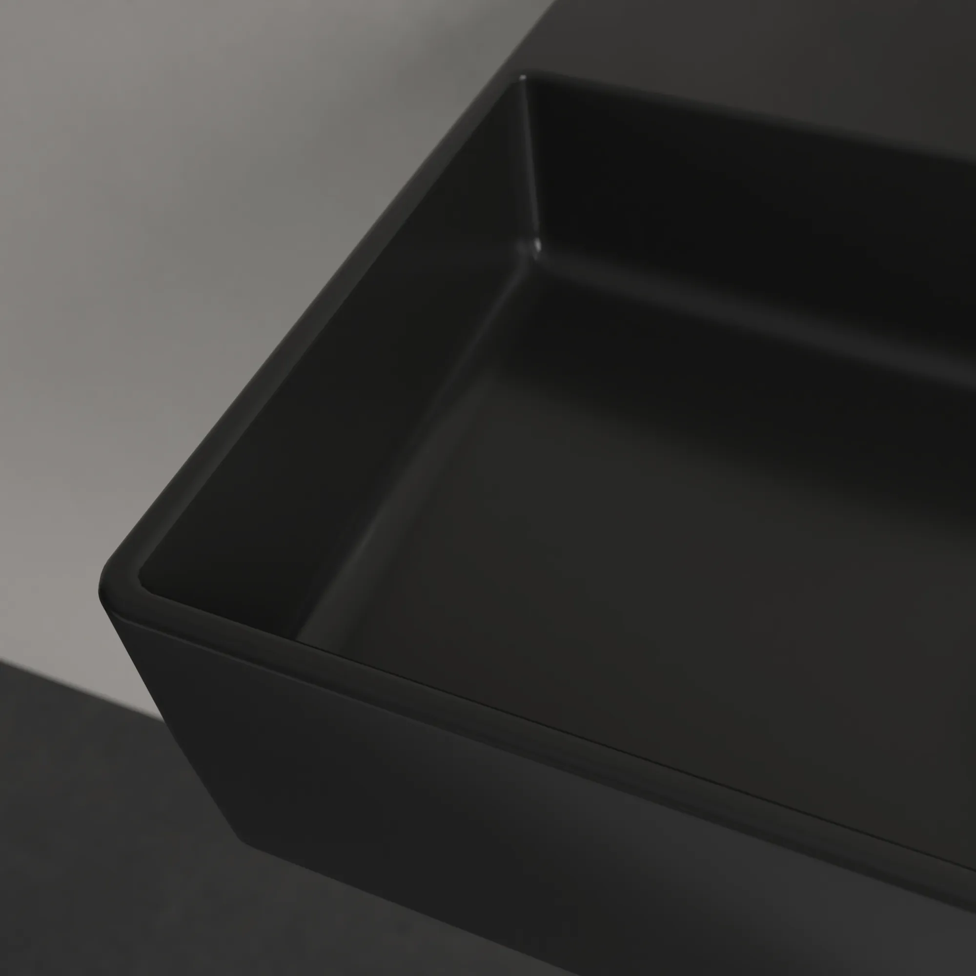 Villeroy & Boch Wandwaschtisch aus TitanCeram geschliffen „Memento 2.0“ 600 × 420 × 135 mm, mit Hahnlochbohrung, Hahnlochposition mittig in Pure Black Villeroy & Boch Wandwaschtisch aus TitanCeram geschliffen „Memento 2.0“ 600 × 420 × 135 mm, mit Hahnlochbohrung, Hahnlochposition mittig in Pure Black