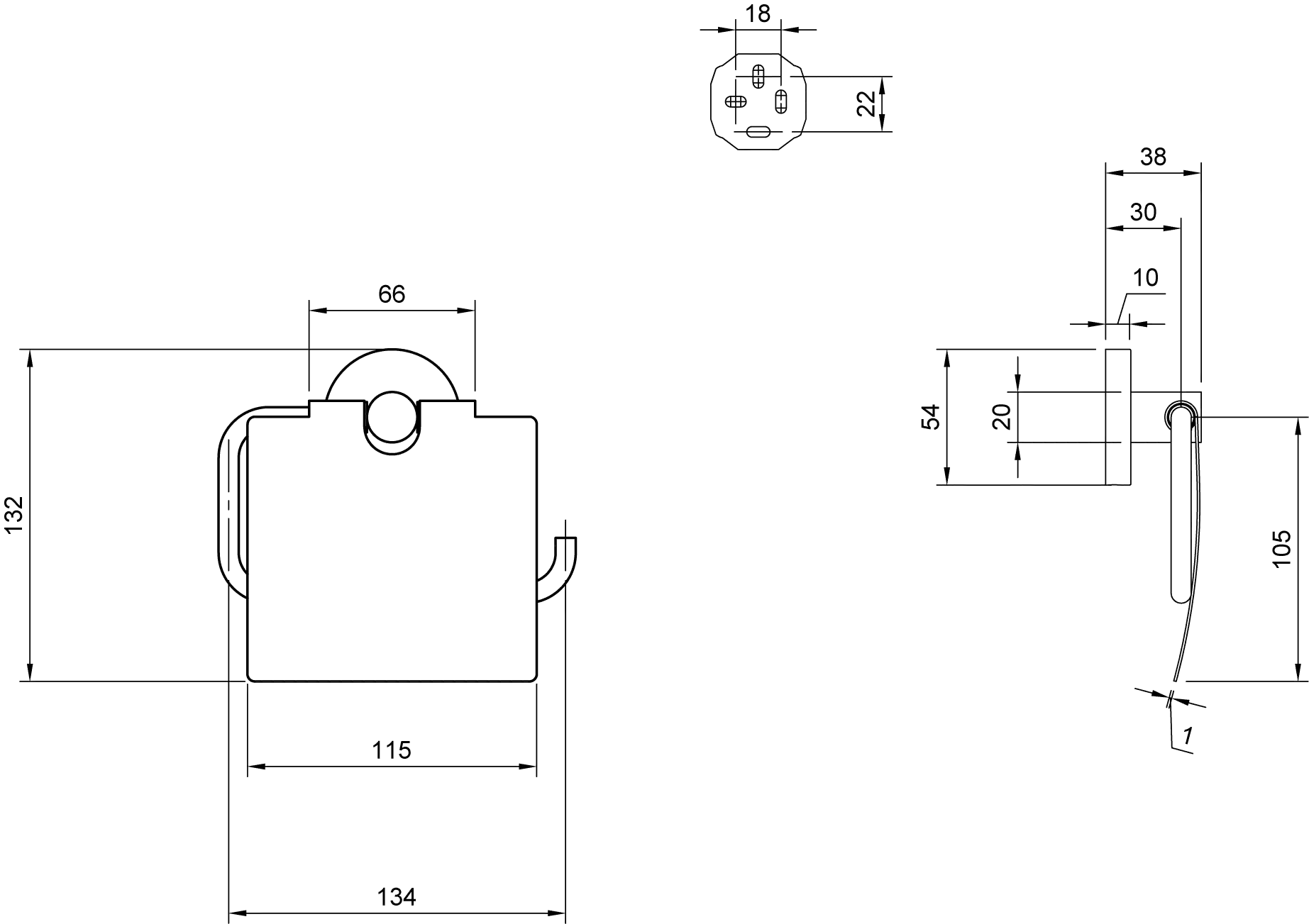 Villeroy & Boch Toilettenpapierhalter Elements - Tender, rund, Matt Black, 134 x 38 x 132 mm, Wandmontage
