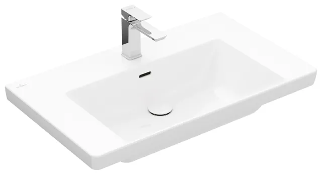 Villeroy & Boch Wandwaschtisch aus TitanCeram „Subway 3.0“ 800 × 470 × 165 mm, ohne Hahnlochbohrung, Hahnlochposition mittig in Weiß Alpin Villeroy & Boch Wandwaschtisch aus TitanCeram „Subway 3.0“ 800 × 470 × 165 mm, ohne Hahnlochbohrung, Hahnlochposition mittig in Weiß Alpin
