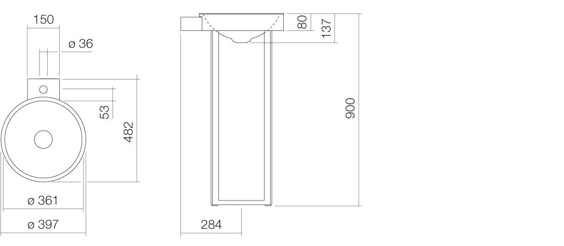 Alape Waschtisch RX400H.CR bicolor