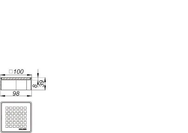 Aufsatz DallDrain Select Quadra, 100 x 100 mm