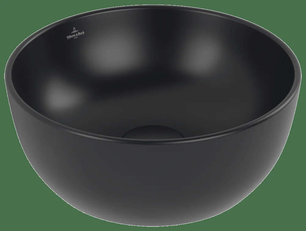 Villeroy & Boch Artis Aufsatzwaschbecken 325x325mm Pure Black CeramicPlus