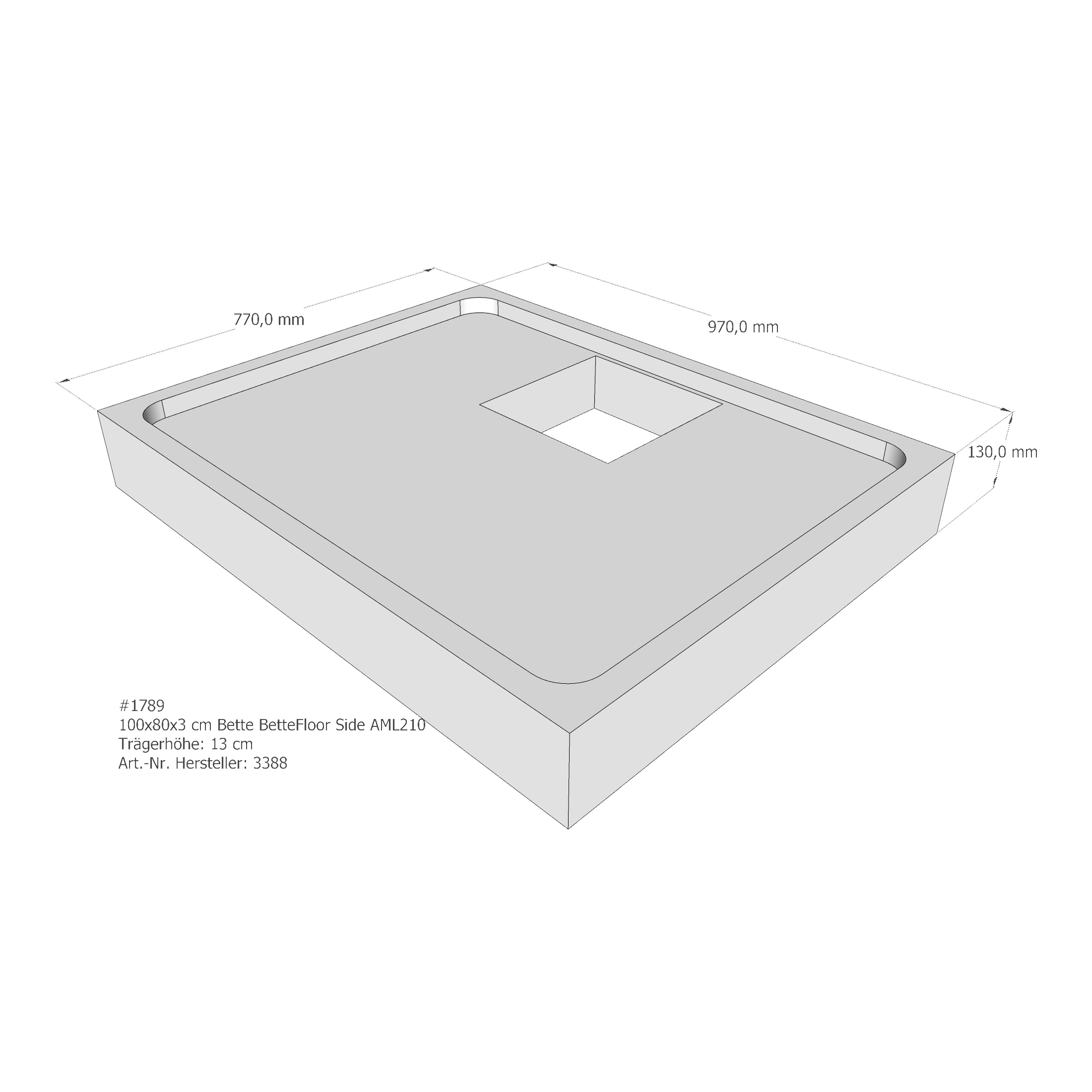 Duschwannenträger für Bette Floor Side 100 × 80 × 3 cm Duschwannenträger für Bette Floor Side 100 × 80 × 3 cm