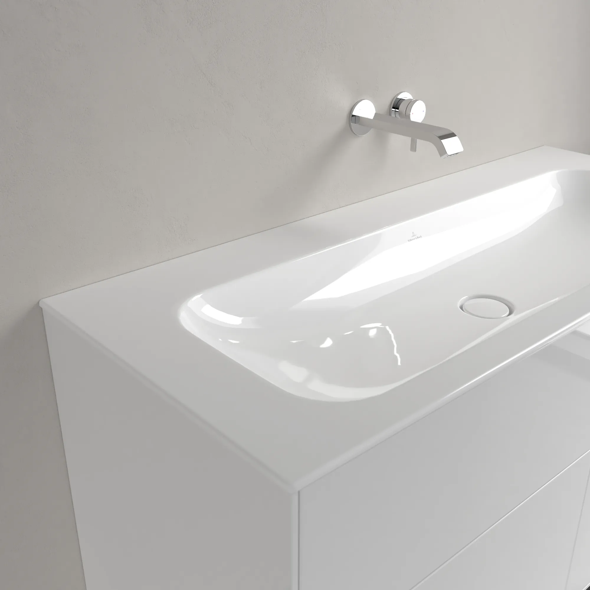 Villeroy & Boch Schrankwaschtisch aus TitanCeram „Finion“ 1200 × 500 × 160 mm, ohne Hahnlochbohrung in Weiß Alpin, mit CeramicPlus Villeroy & Boch Schrankwaschtisch aus TitanCeram „Finion“ 1200 × 500 × 160 mm, ohne Hahnlochbohrung in Weiß Alpin, mit CeramicPlus