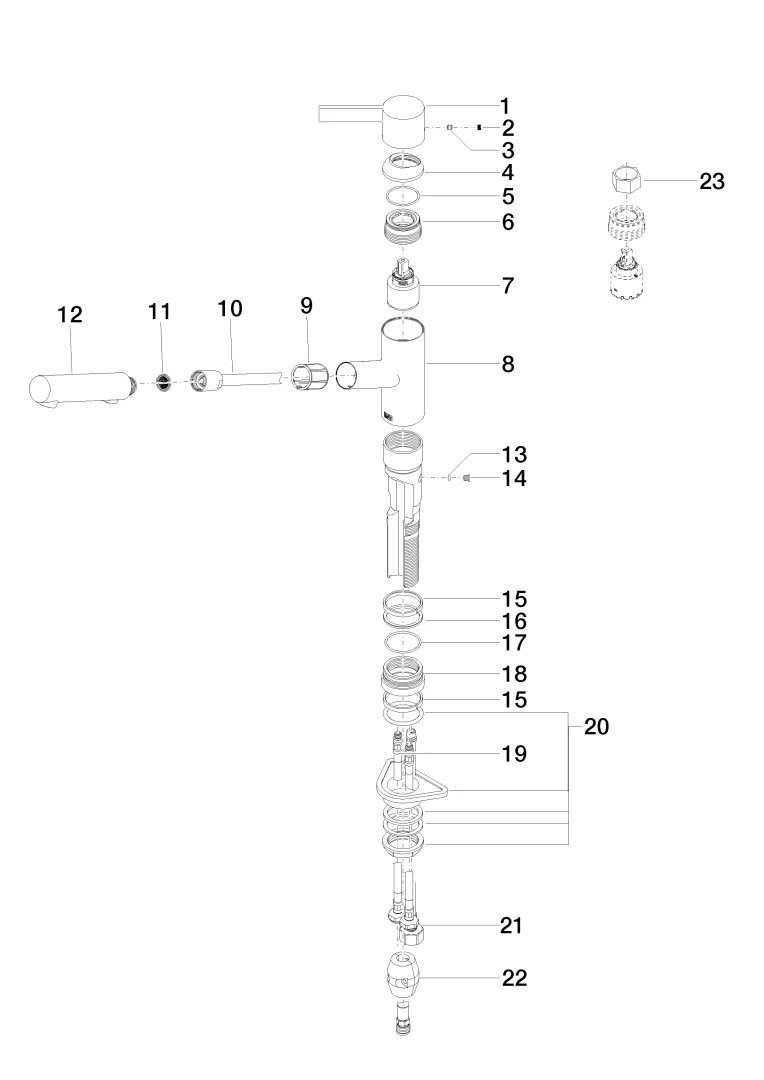 Einhebelmischer Pull-out mit Brausefunktion ENO Chrom 33871760 Einhebelmischer Pull-out mit Brausefunktion ENO Chrom 33871760
