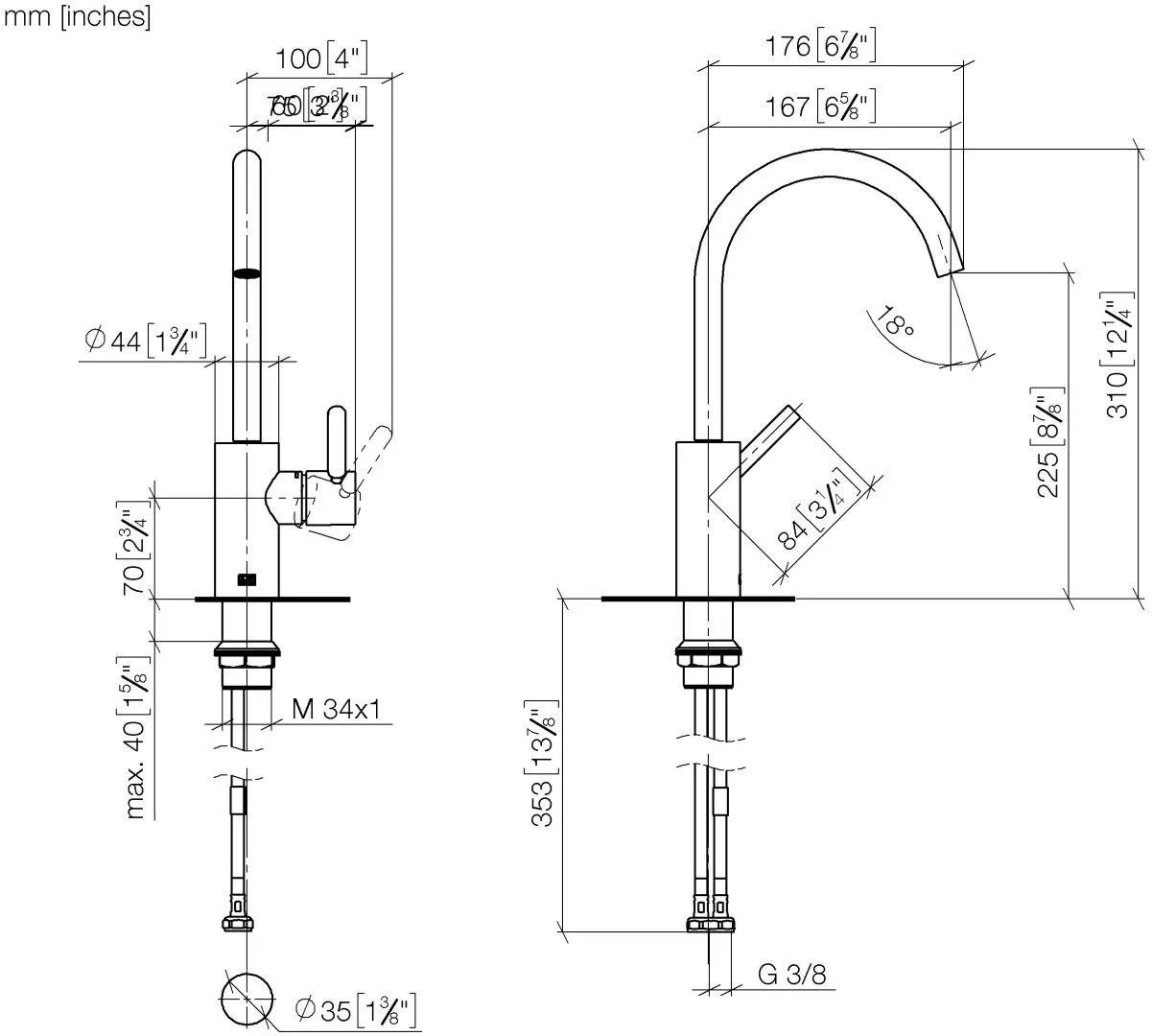 Waschtisch-Einhandbatterie ohne Ablaufgarnitur META Chrom 33505661