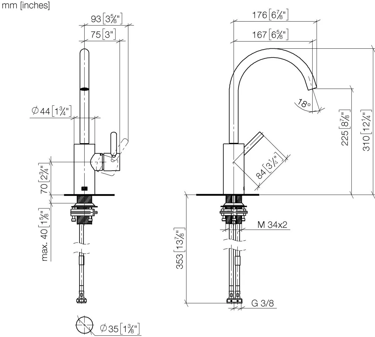 Dornbracht META Waschtisch-Einhandbatterie ohne Ablaufgarnitur Chrom Dornbracht META Waschtisch-Einhandbatterie ohne Ablaufgarnitur Chrom
