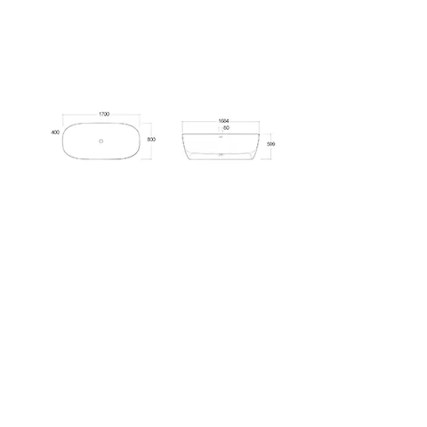 -RESA S Badewanne 170 x 80 H56 cm Soft Edge Ablauf inkl. Mattweiß