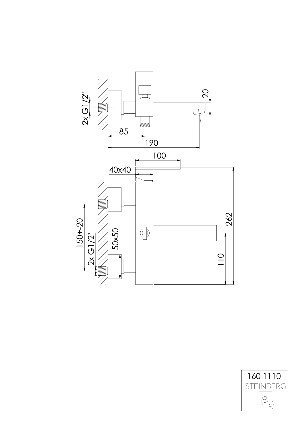 Serie 160 Wanne-/Brause-Einhebelmischer mit Umsteller, Ausladung: 10,8 cm Serie 160 Wanne-/Brause-Einhebelmischer mit Umsteller, Ausladung: 10,8 cm
