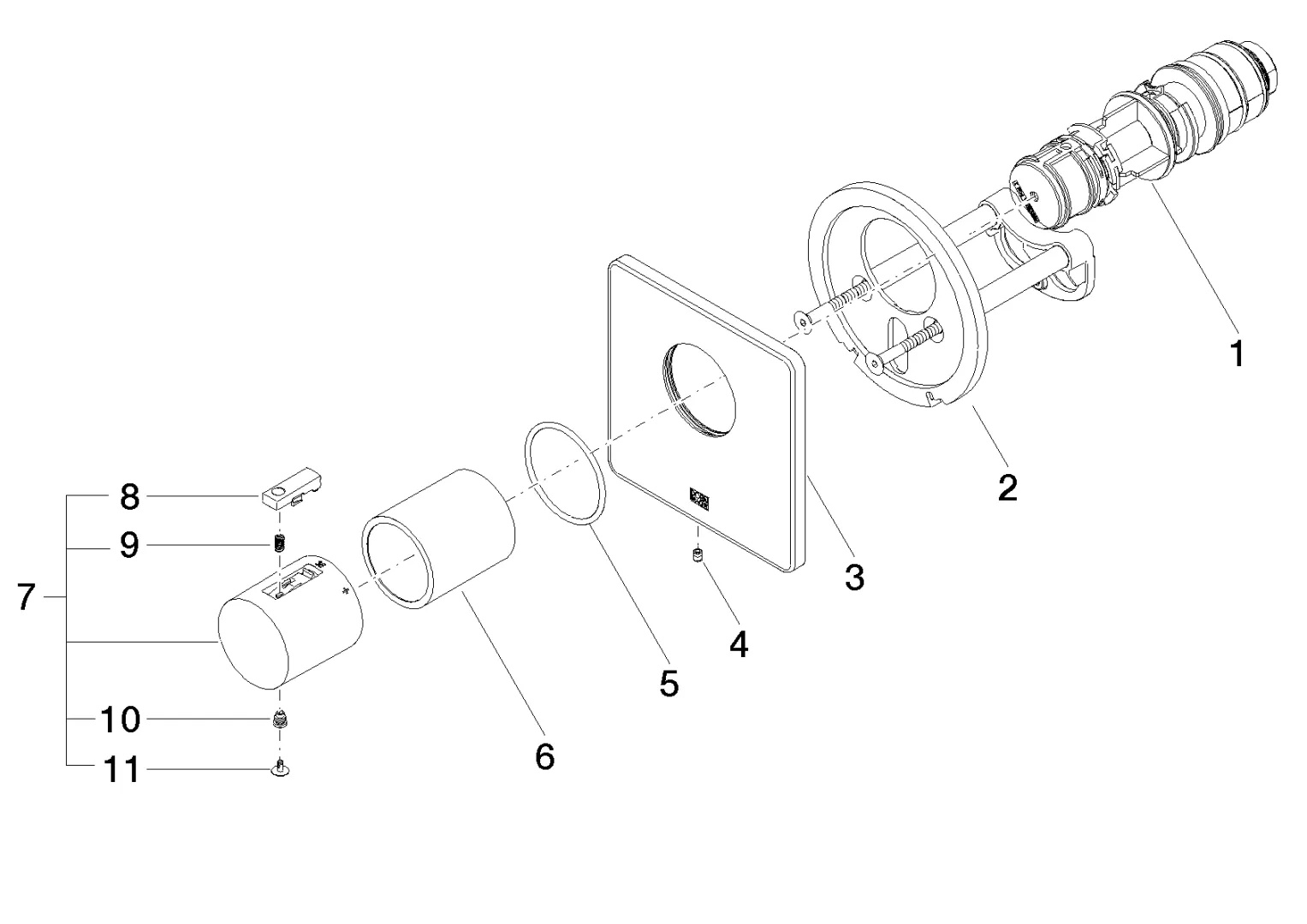 UP-Thermostat ohne Mengenregulierung LULU Chrom 36501710 UP-Thermostat ohne Mengenregulierung LULU Chrom 36501710