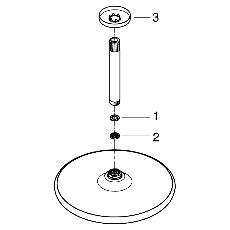 Kopfbrauseset Tempesta 250 26669, Deckenauslass 142 mm, 1 Strahlart, 9,5 l/min Durchflusskonstanthalter, chrom