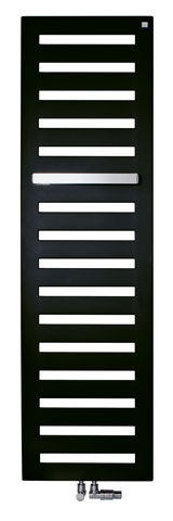 Zehnder Design-Heizkörper „Metropolitan Bar“ für Warmwasser-Zentralheizung mit 50 mm-Mittelanschluss 50 × 175 cm in Verkehrsweiß (RAL 9016, glänzend)