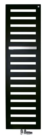 Zehnder Design-Heizkörper „Metropolitan Bar“ für Warmwasser-Zentralheizung mit 50 mm-Mittelanschluss und integriertem Thermostat „Completto“ 60 × 154 cm in White Aluminium (glänzend)