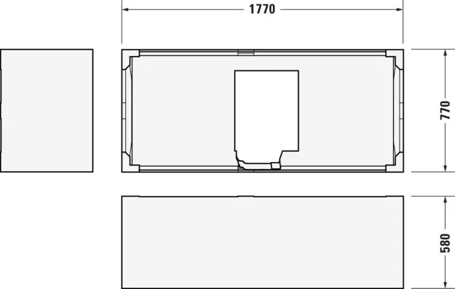 Duravit Badewanne „D-Neo“ rechteck 1800 × 800 mm, Mittelablauf in Weiß Duravit Badewanne „D-Neo“ rechteck 1800 × 800 mm, Mittelablauf in Weiß