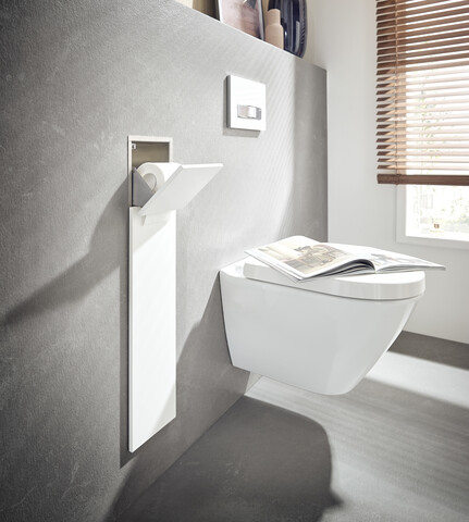 WC-Modul asis pure Türanschlag links, Unterputz, 600mm, schwarz matt