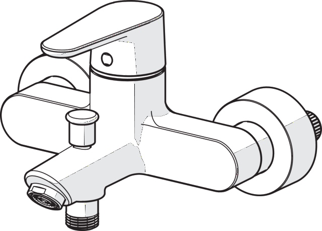 Einhand-Wannenarmatur „Vantis“ Ausladung 154 mm in Chrom Einhand-Wannenarmatur „Vantis“ Ausladung 154 mm in Chrom