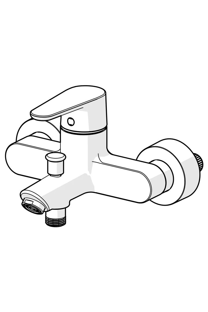 HansaVANTIS EHM Wannenfüll- und Brausebatterie Chrom, Wandmontage, Einhebelmischer, CASCADE Strahlregler HansaVANTIS EHM Wannenfüll- und Brausebatterie Chrom, Wandmontage, Einhebelmischer, CASCADE Strahlregler