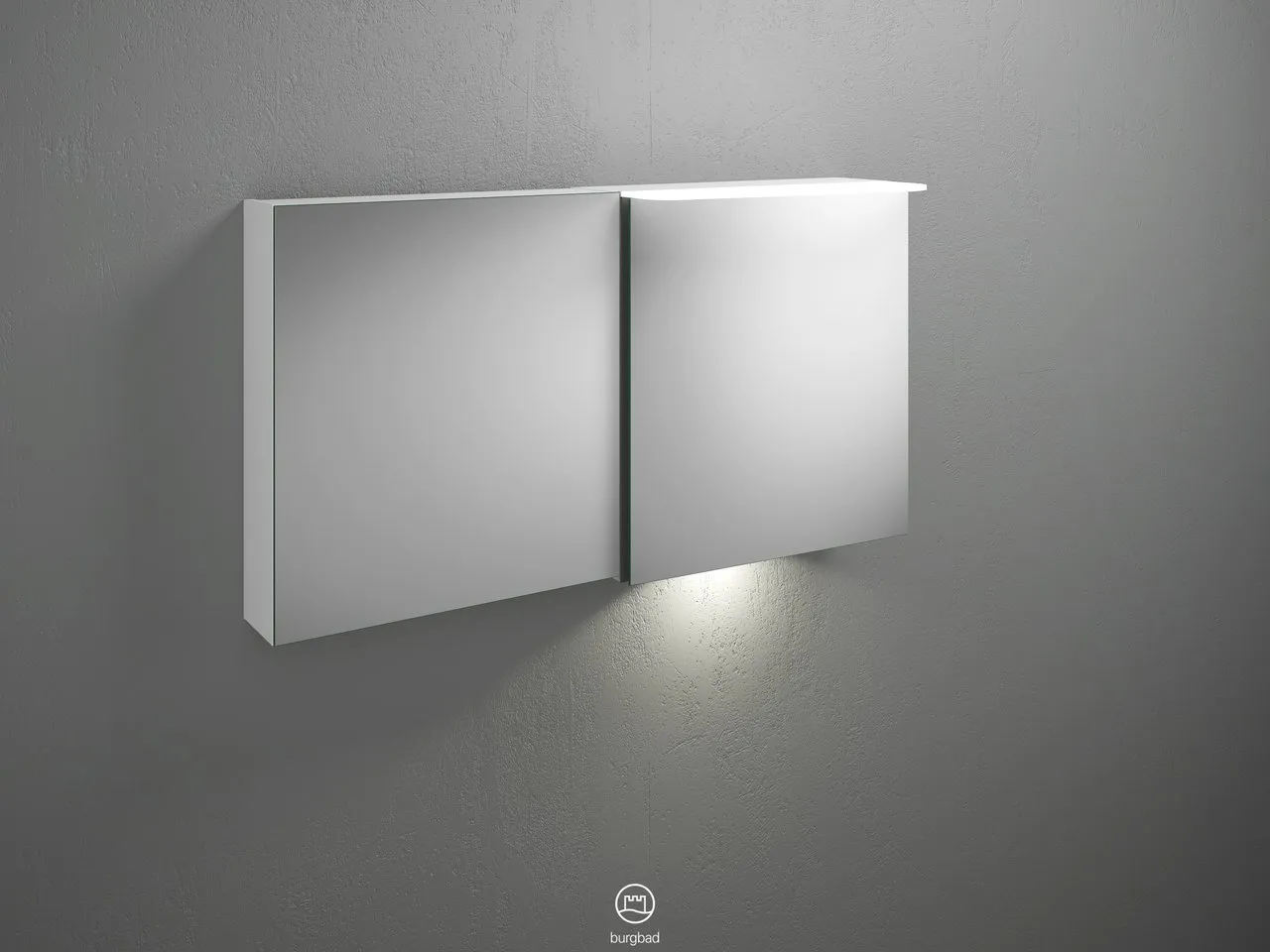 Burgbad Spiegelschrank Badu SFUB120, 310x1200x665 mm, LED-Aufsatzleuchte 4200 K, Schalter-Steckdosenelement, Glaseinlegeböden Burgbad Spiegelschrank Badu SFUB120, 310x1200x665 mm, LED-Aufsatzleuchte 4200 K, Schalter-Steckdosenelement, Glaseinlegeböden