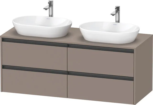 Duravit Waschtischunterschrank wandhängend „Ketho.2“ 140 × 56,8 × 55 cm in Basalt Matt