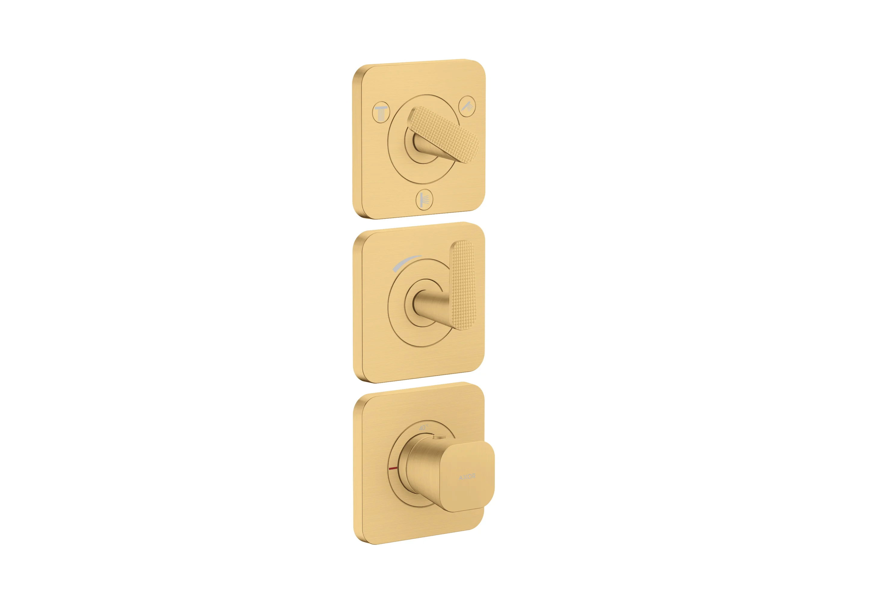 Hansgrohe AXOR Citterio C Thermostatmodul 380/120 UP FS Brushed Gold Optic, 3 Verbraucher, DN20, max. Durchfluss 30 l/min Hansgrohe AXOR Citterio C Thermostatmodul 380/120 UP FS Brushed Gold Optic, 3 Verbraucher, DN20, max. Durchfluss 30 l/min