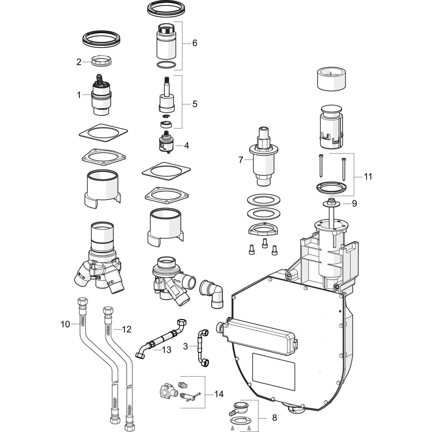 Hansa Rohbauset Brausearmatur in Chrom Hansa Rohbauset Brausearmatur in Chrom