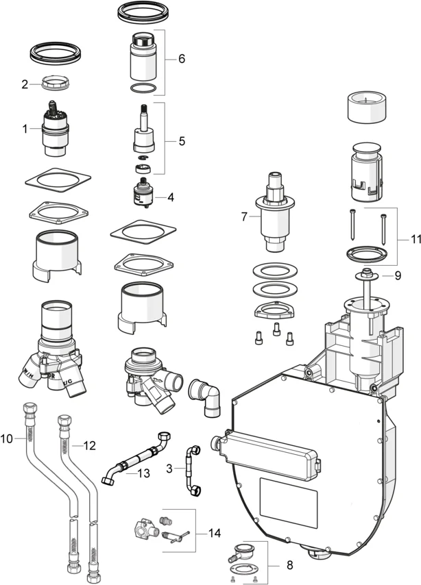 Hansa UP-Rohbauset Bade- und Brausearmatur Hansa 4.0 Kartusche 5304 DN20, Wannenrandmontage, Unterputz, Chrom Hansa UP-Rohbauset Bade- und Brausearmatur Hansa 4.0 Kartusche 5304 DN20, Wannenrandmontage, Unterputz, Chrom