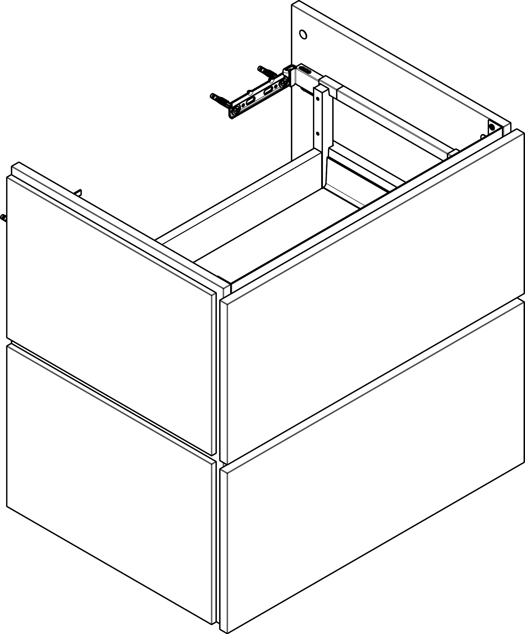 Hansgrohe Waschtischunterschrank Xilesa E, Mattweiß, 630x470 mm, 2 Schubkästen PushOpen, Vollauszug, SoftClose, wandmontiert Hansgrohe Waschtischunterschrank Xilesa E, Mattweiß, 630x470 mm, 2 Schubkästen PushOpen, Vollauszug, SoftClose, wandmontiert