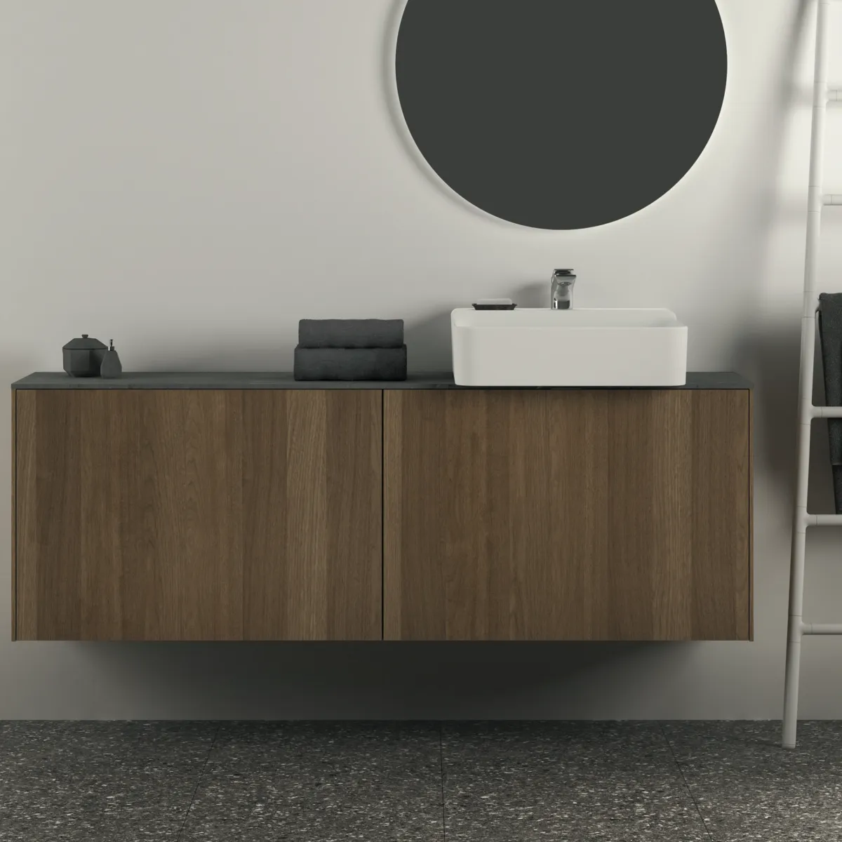 Waschtischplatte Conca, aus Keramik, 1587x373x6mm, Marmor Noir Desir Waschtischplatte Conca, aus Keramik, 1587x373x6mm, Marmor Noir Desir