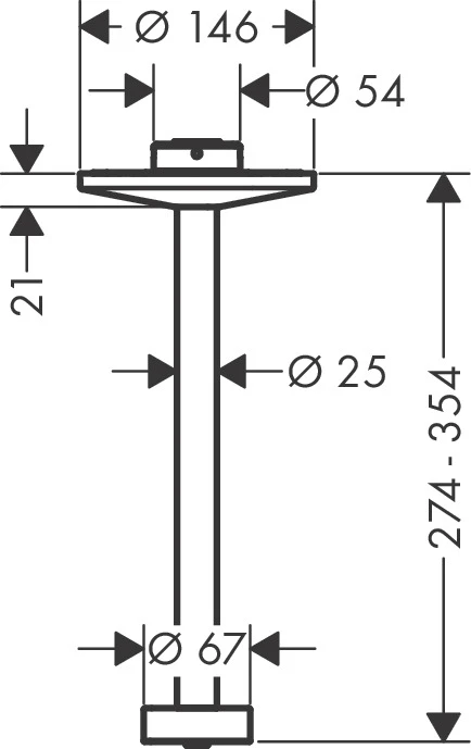Deckenanschluss Axor One 300mmfür Kopfbrause 280 2jet chrom
