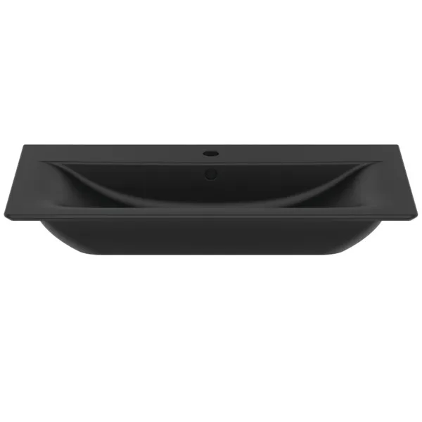 Waschbecken „ConnectAir“ 84 × 46 × 16,5 cm, Hahnlochposition mittig in Schwarz Matt Waschbecken „ConnectAir“ 84 × 46 × 16,5 cm, Hahnlochposition mittig in Schwarz Matt