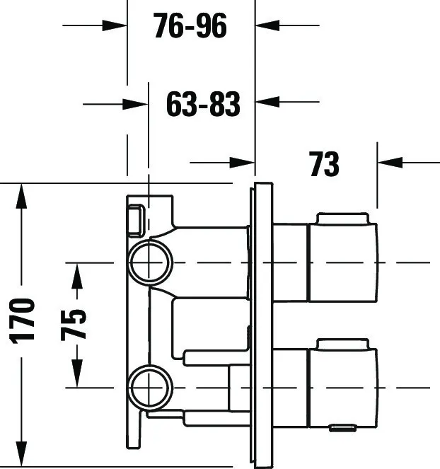 Duravit Zweihand-Unterputz-Armatur „Thermostatarmaturen“ in Chrom Duravit Zweihand-Unterputz-Armatur „Thermostatarmaturen“ in Chrom
