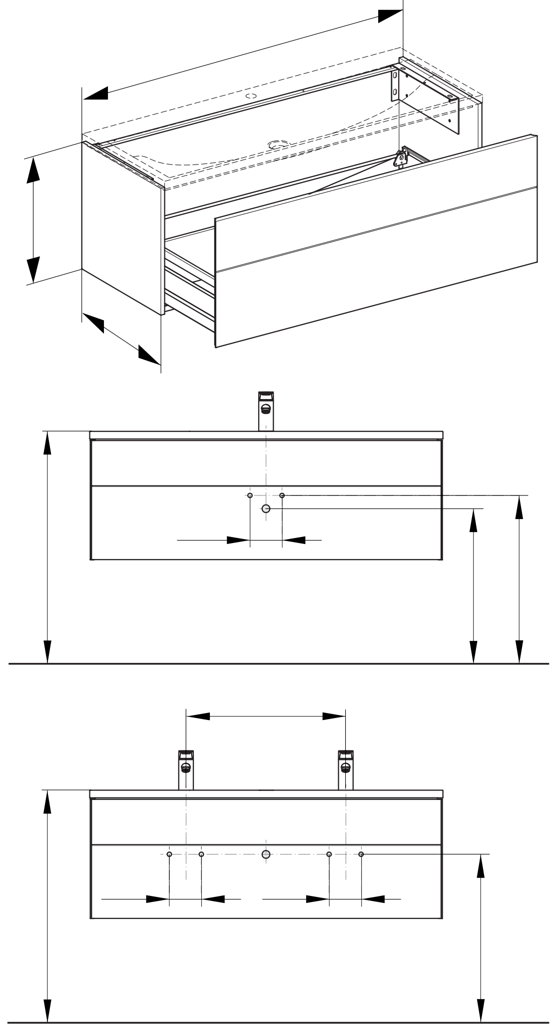 KEUCO Waschtischunterschrank mit Auszug „Royal Reflex“ Titan (Glas), Titan (Lack, seidenmatt), ohne Beleuchtung 1296 × 450 × 487 mm KEUCO Waschtischunterschrank mit Auszug „Royal Reflex“ Titan (Glas), Titan (Lack, seidenmatt), ohne Beleuchtung 1296 × 450 × 487 mm