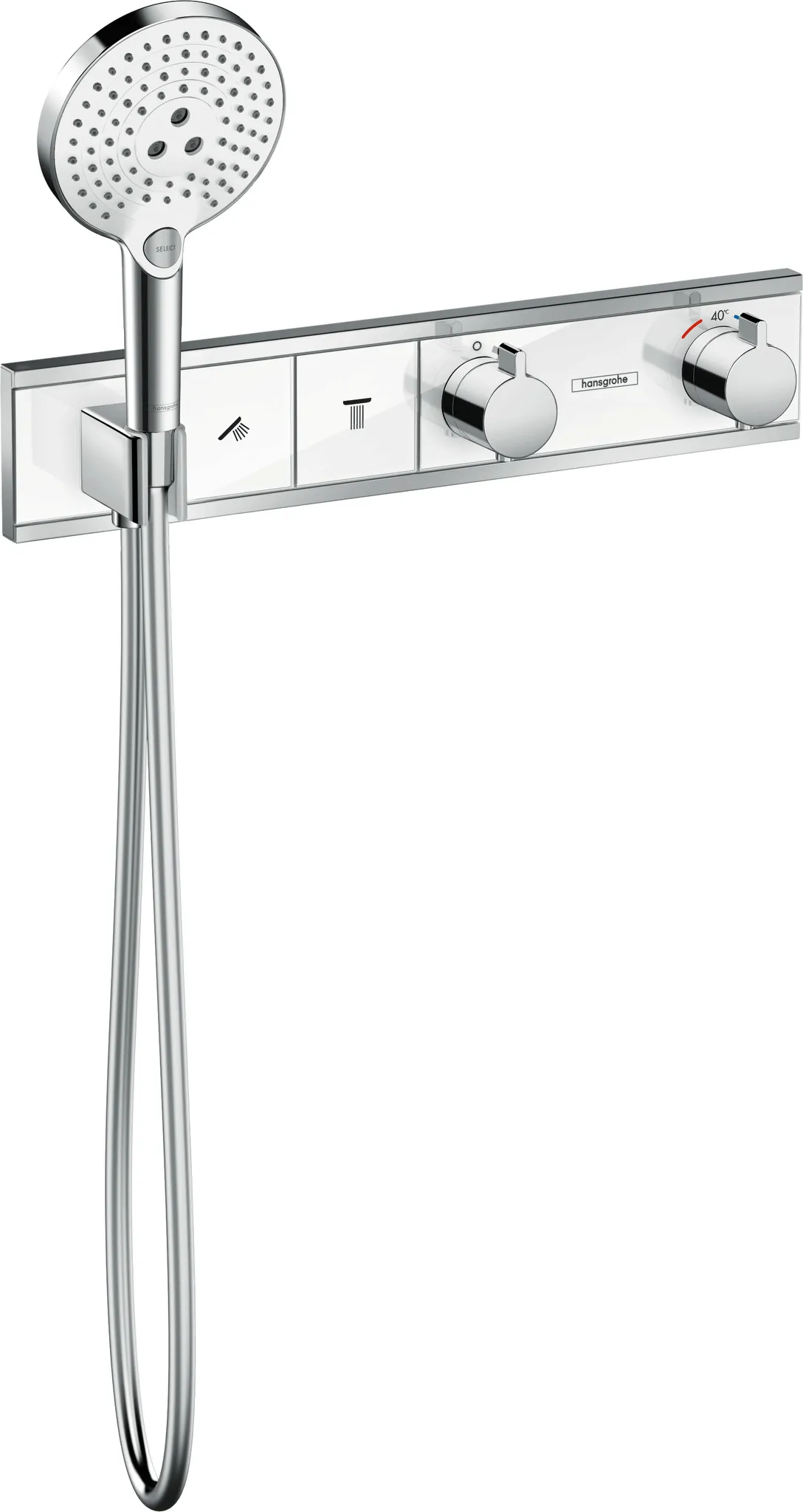 Thermostat Unterputz RainSelect Fertigset 2 Verbraucher weiss/chrom