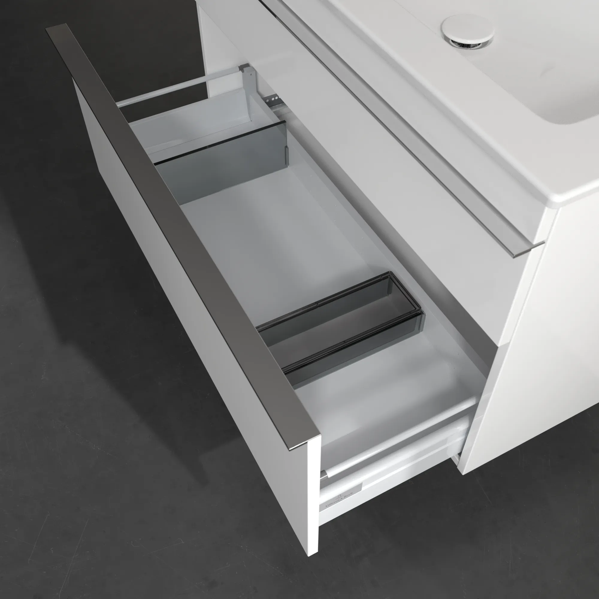Villeroy & Boch Waschtischunterschrank „Venticello“ für Schrankwaschtisch 953 × 590 × 502 mm Glossy White, für Becken rechts