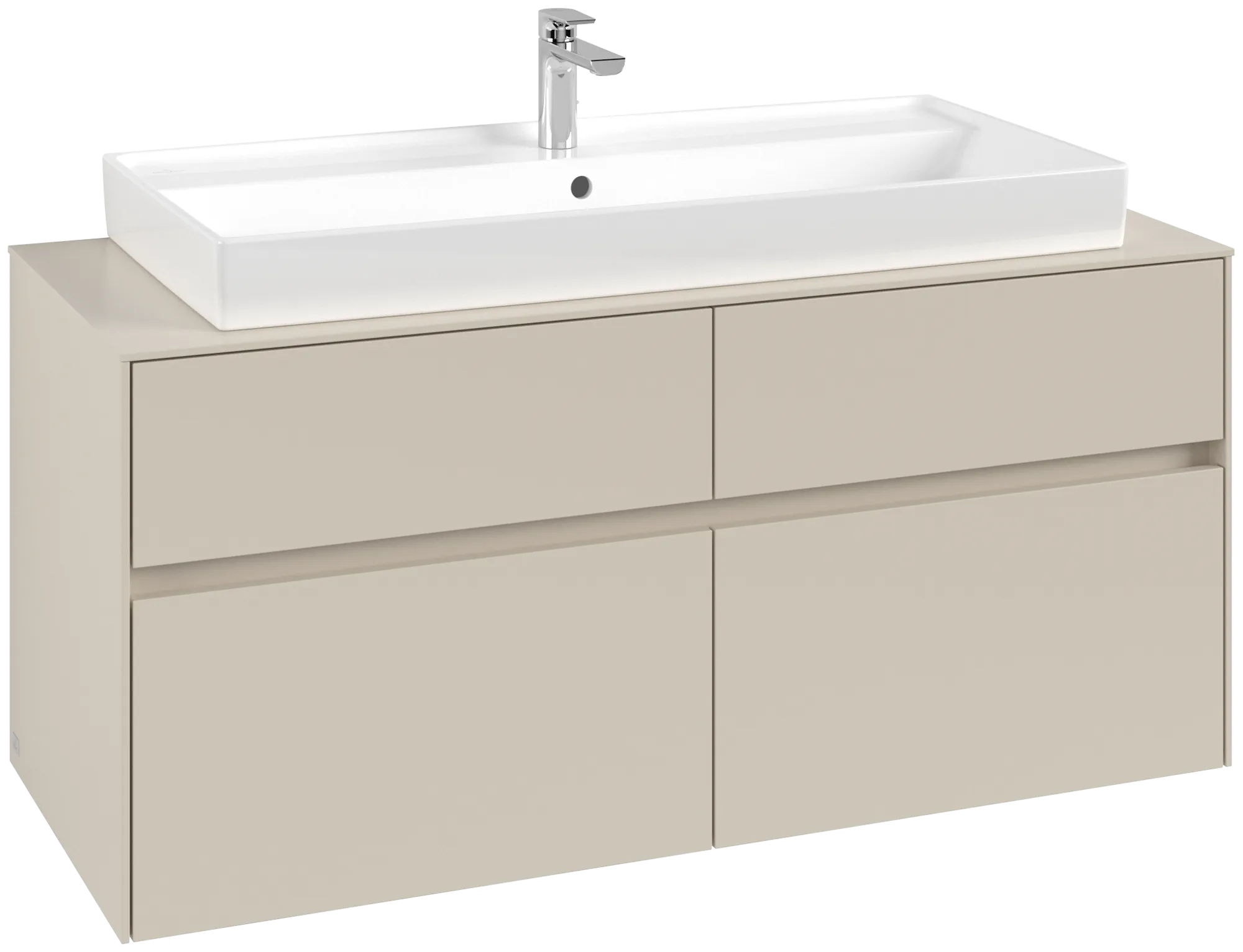 Villeroy & Boch Waschtischunterschrank „Collaro“ 1200 × 548 × 500 mm Cashmere Grey, ohne Beleuchtung, für Becken mittig