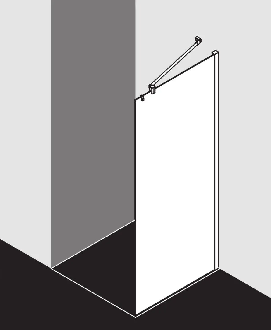 Kermi Duschdesign MENA WALK-IN Wall, ME TWG, 2000 mm H, 900 mm Breite, Schwarz Soft RAL 9005 Kermi Duschdesign MENA WALK-IN Wall, ME TWG, 2000 mm H, 900 mm Breite, Schwarz Soft RAL 9005