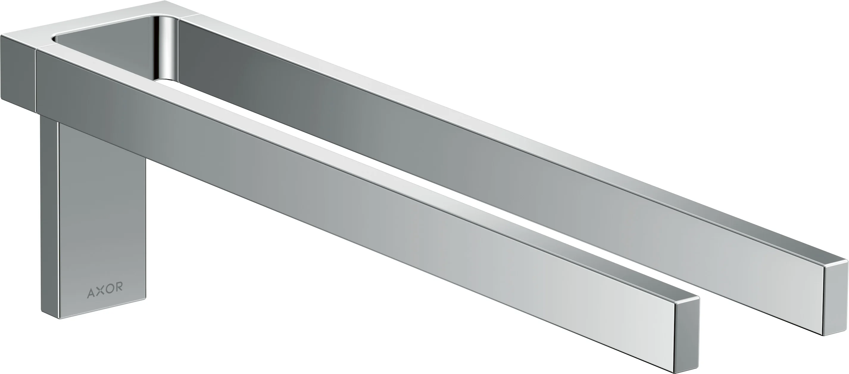 Hansgrohe AXOR Universal Rectangular Handtuchhalter zweiarmig, Chrom, 380 mm Länge, Wandmontage mit verdeckter Befestigung Hansgrohe AXOR Universal Rectangular Handtuchhalter zweiarmig, Chrom, 380 mm Länge, Wandmontage mit verdeckter Befestigung