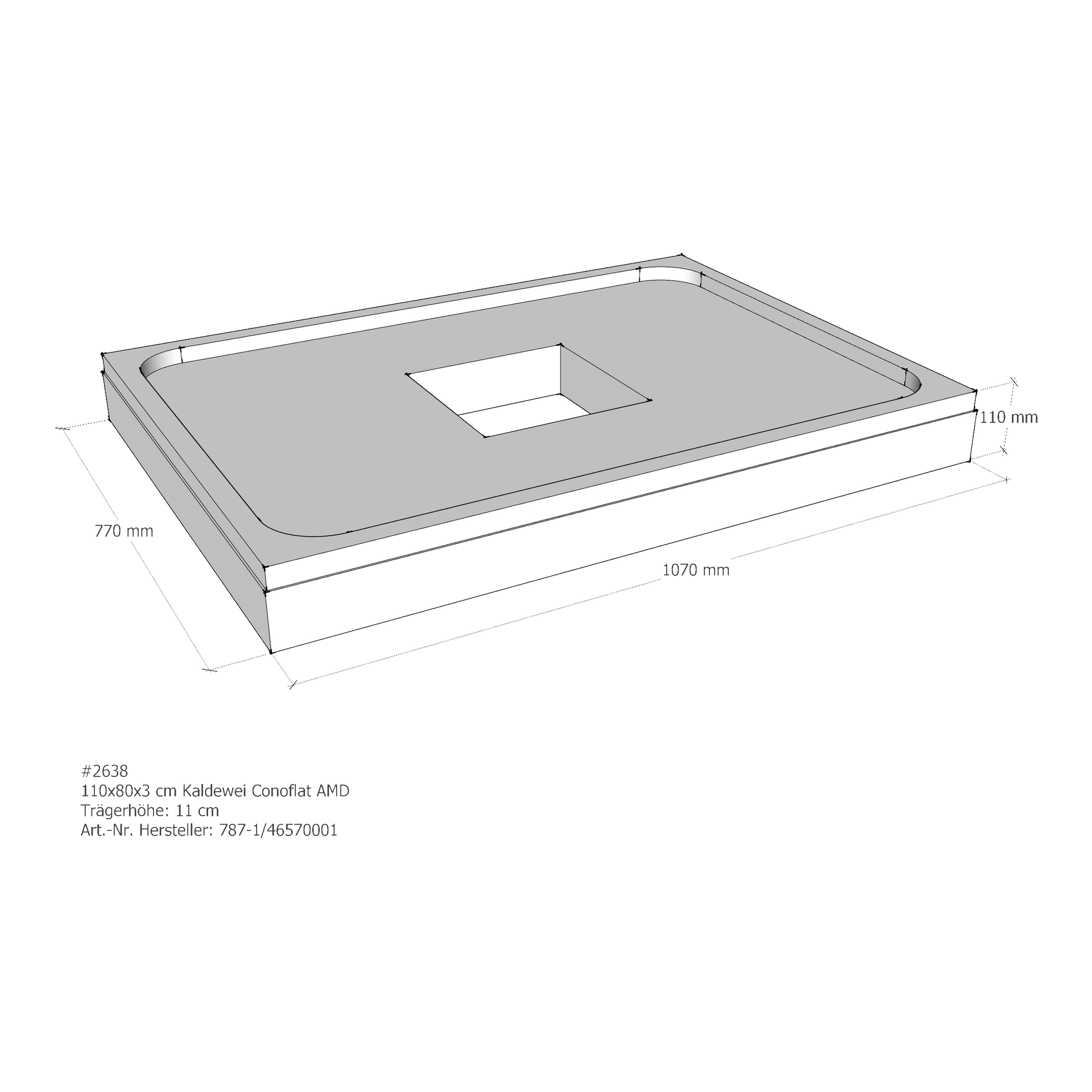 Duschwannenträger für Kaldewei Conoflat 110 × 80 × 2,3 cm Breite: 80 cm / Länge: 110 cm Duschwannenträger für Kaldewei Conoflat 110 × 80 × 2,3 cm Breite: 80 cm / Länge: 110 cm