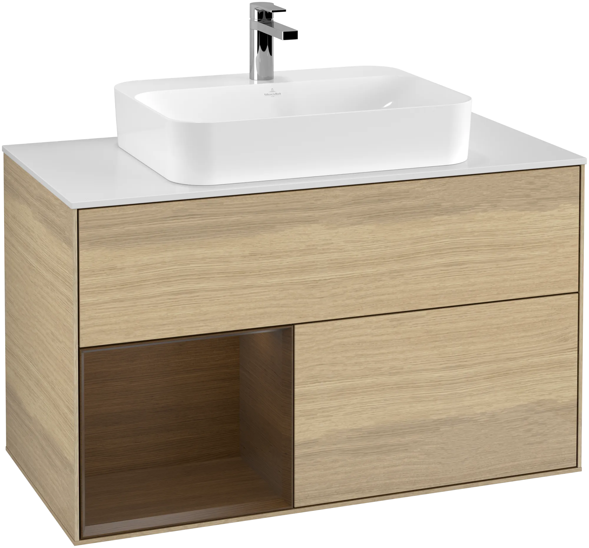 Villeroy & Boch Waschtischunterschrank „Finion“ für Schrankwaschtisch 1000 × 603 × 501 mm Oak Veneer, für Becken mittig