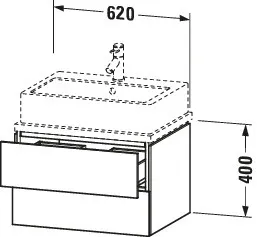 Duravit Waschtischunterschrank wandhängend „L-Cube“ 62 × 40 × 47,7 cm Eiche Schwarz Duravit Waschtischunterschrank wandhängend „L-Cube“ 62 × 40 × 47,7 cm Eiche Schwarz
