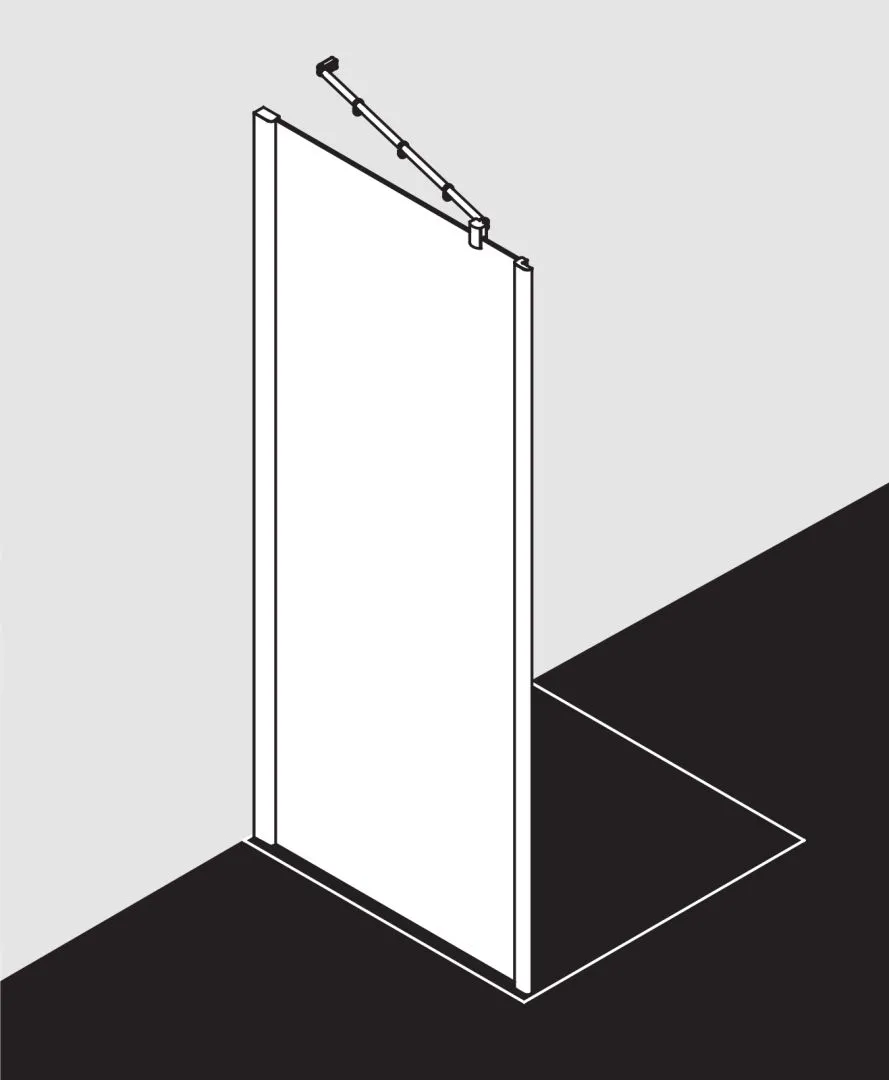 Kermi Seitenwand für Ecke „PASA XP“ Glas Klar, Profile Silber Mattglanz, BV: 720 - 750 mm GAK: 705 - 735 mm WE: 730 - 760 mm H: 1850 mm