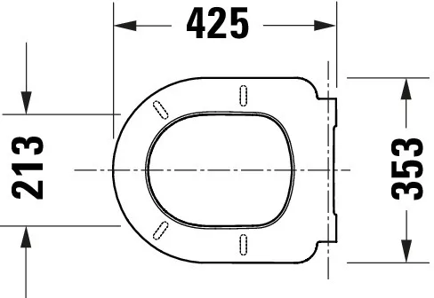 Duravit Univ.WC-Sitz D-shaped Tief 432mm Ülap Absenkaut. abnehmb. Scharn. Edelst. We