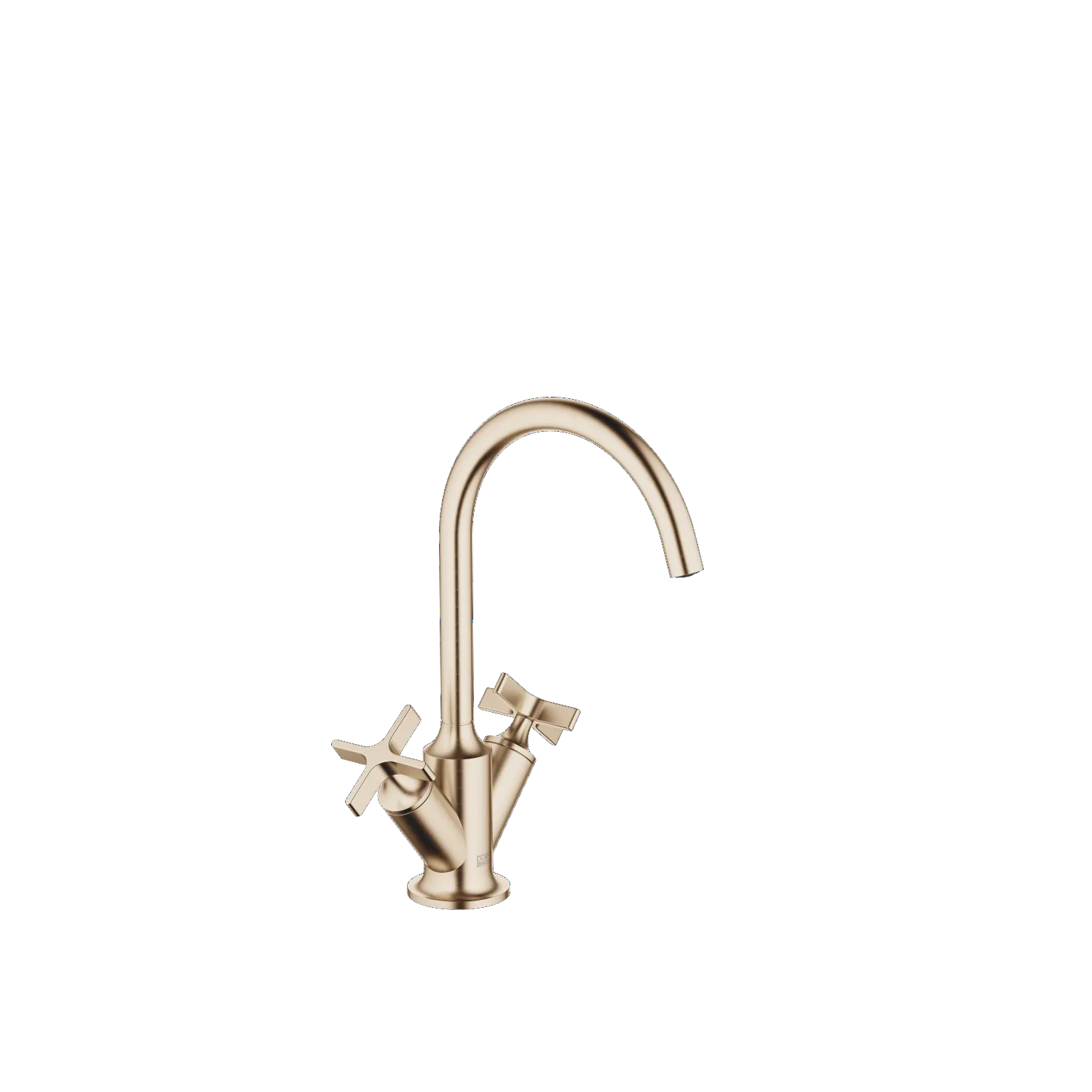 Dornbracht VAIA Waschtisch-Einlochbatterie mit Ablaufgarnitur - Champagne gebürstet (22kt Gold), Ausladung 167 mm, schwenkbarer Auslauf 360°,