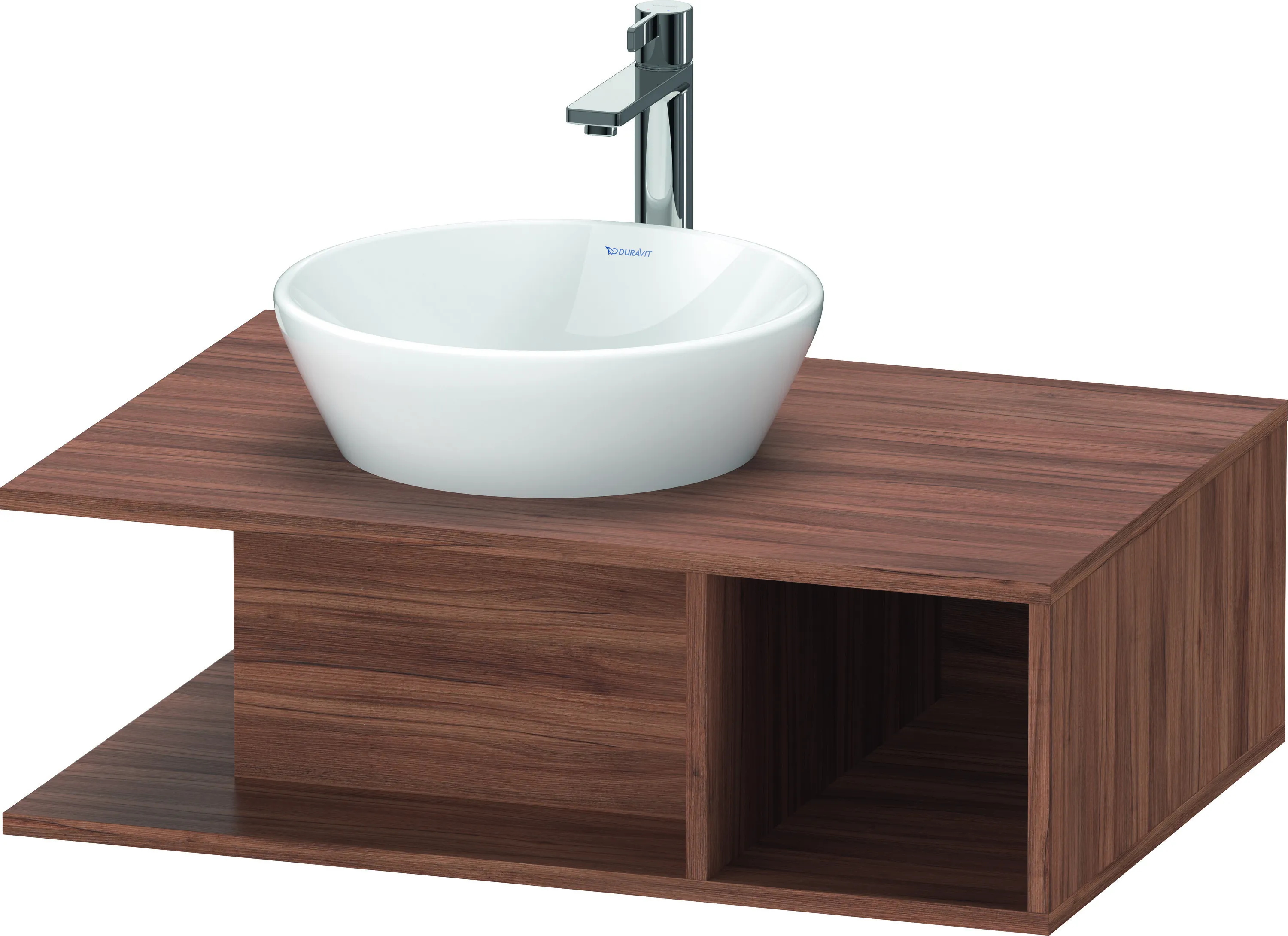 Duravit Waschtischunterschrank wandhängend „D-Neo“ 80 × 26 × 55 cm Nussbaum Natur