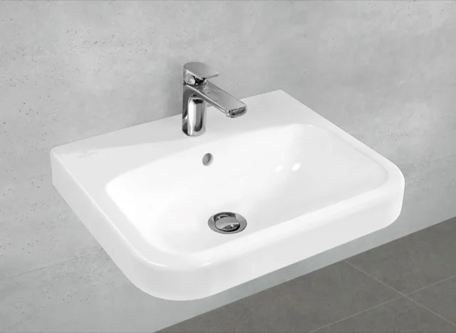 Villeroy & Boch Architectura Waschbecken 550x470mm, Rechteck, 1HL. mit Überlauf, Weiß Alpin