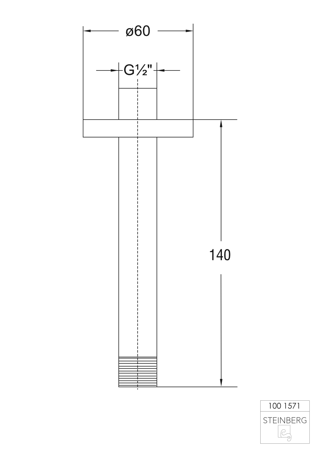 Serie 100 Brausearm Deckenmontage 12 cm Serie 100 Brausearm Deckenmontage 12 cm