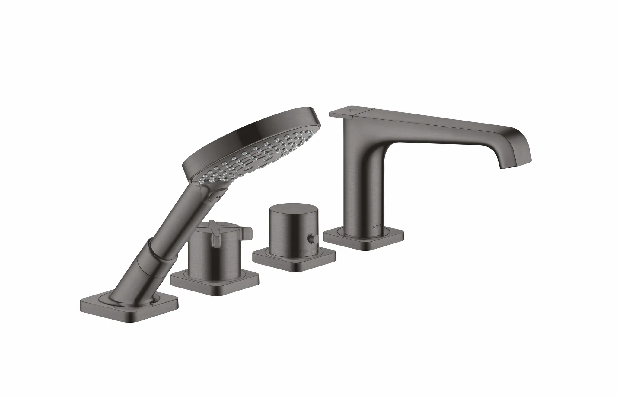 Hansgrohe AXOR Citterio E 4-Loch Fliesenrandarmatur mit Thermostat, Brushed Black Chrome, Ausladung 190 mm Hansgrohe AXOR Citterio E 4-Loch Fliesenrandarmatur mit Thermostat, Brushed Black Chrome, Ausladung 190 mm