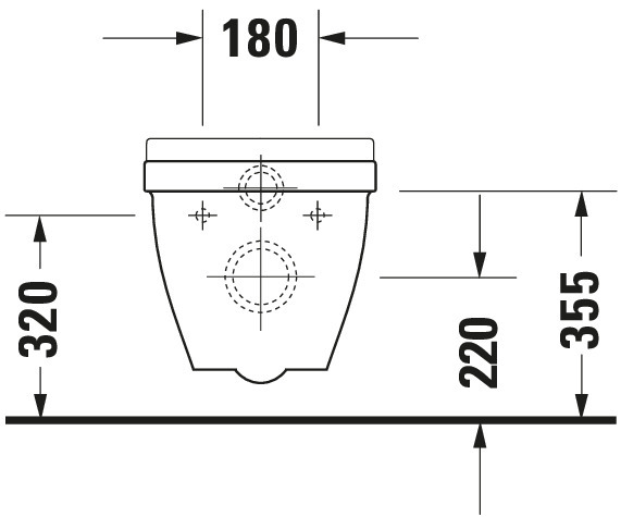 Wand-WC Starck 3 540 mm Tiefspüler, weiß
