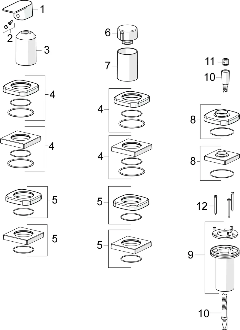 HansaSTELA Wannenarmatur Hansastela 2021 Einhebelmischer Fertigmontageset für Wanne/Brause 5731 Rosette eckig Chrom